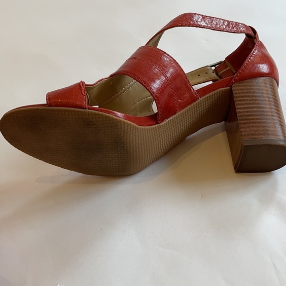 NINE WEST Red Heeled Sandals, 10 1/2 M - Picture 3 of 6